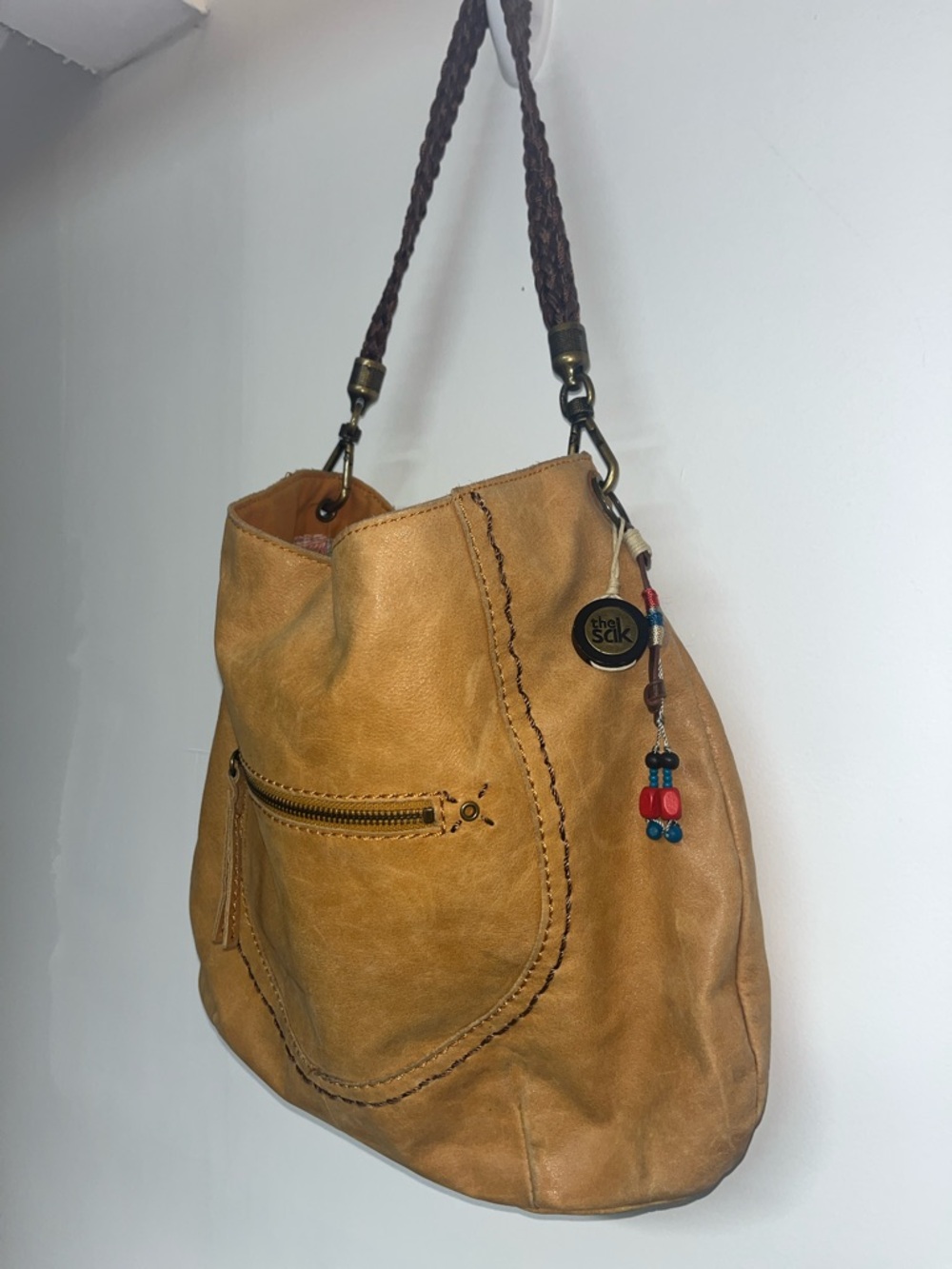 The Sak Bohemian Tan Leather Shoulder Bag, #leather #boho #indie - Picture 5 of 9